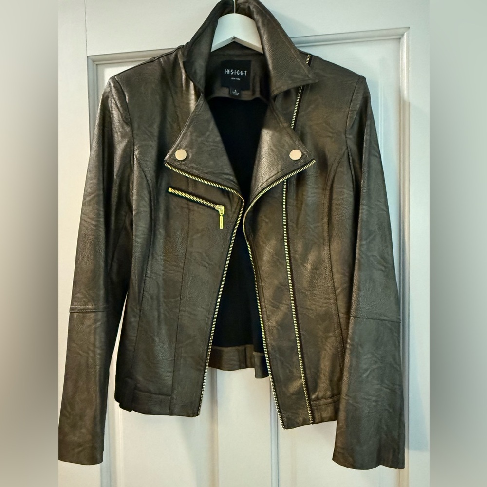 Bronze Vegan Leather Jacket